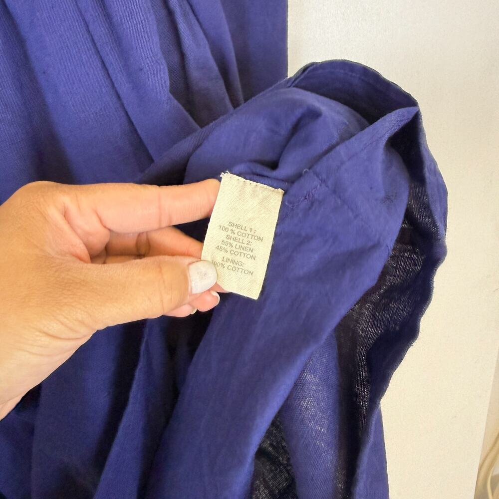 Forever That Girl Anthropologie Puff Sleeve Babydoll Mini Dress Blue Cotton - XS - Picture 7 of 11